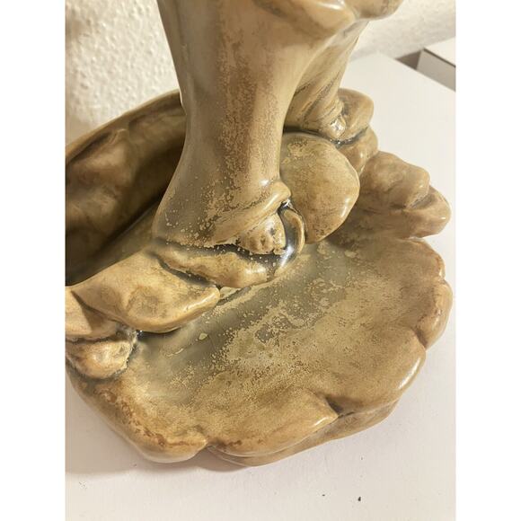 Vtg 7” Buddha Statue Ceramic Trinket/Ring Dish Mid Century Freeman McFarlin - Picture 6 of 7
